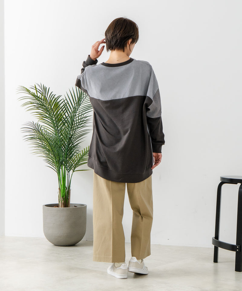 【C-FORT POINT/フォートポイント】コーデュロイ ワッフル 切り替え チュニック
