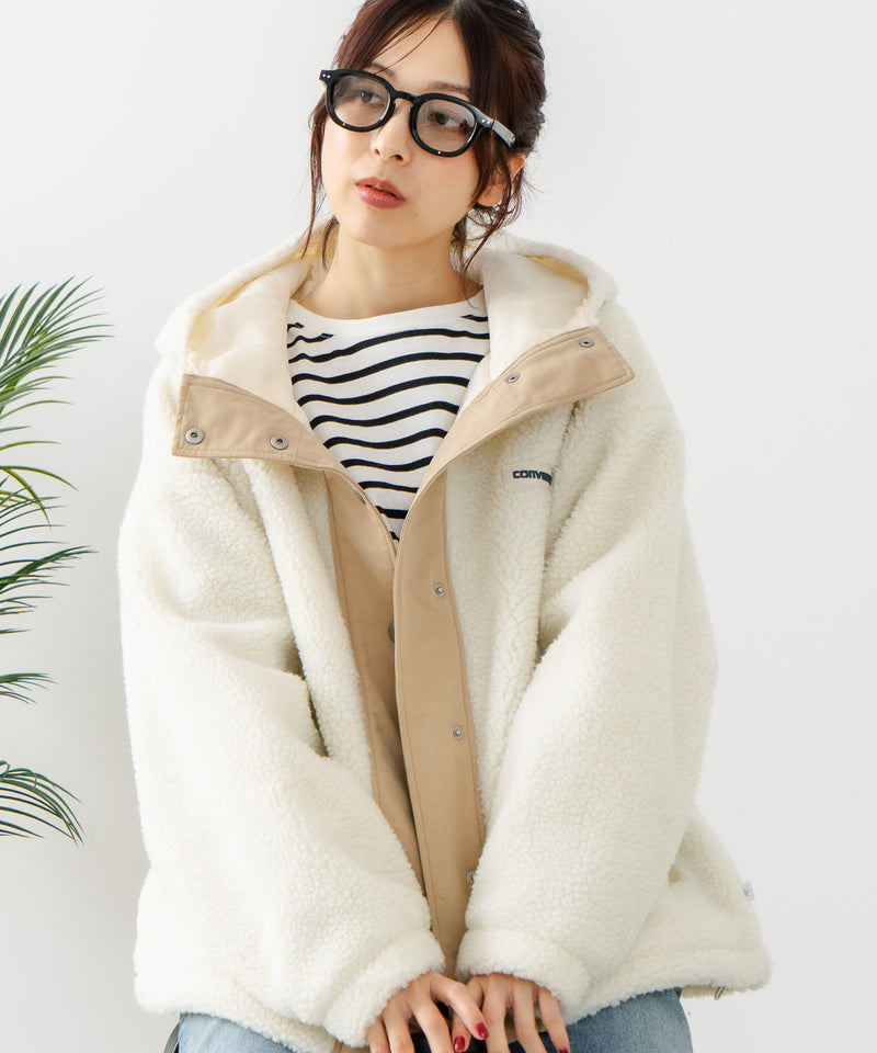 【CONVERSE/コンバース】ボア 切り替え フードジャケット