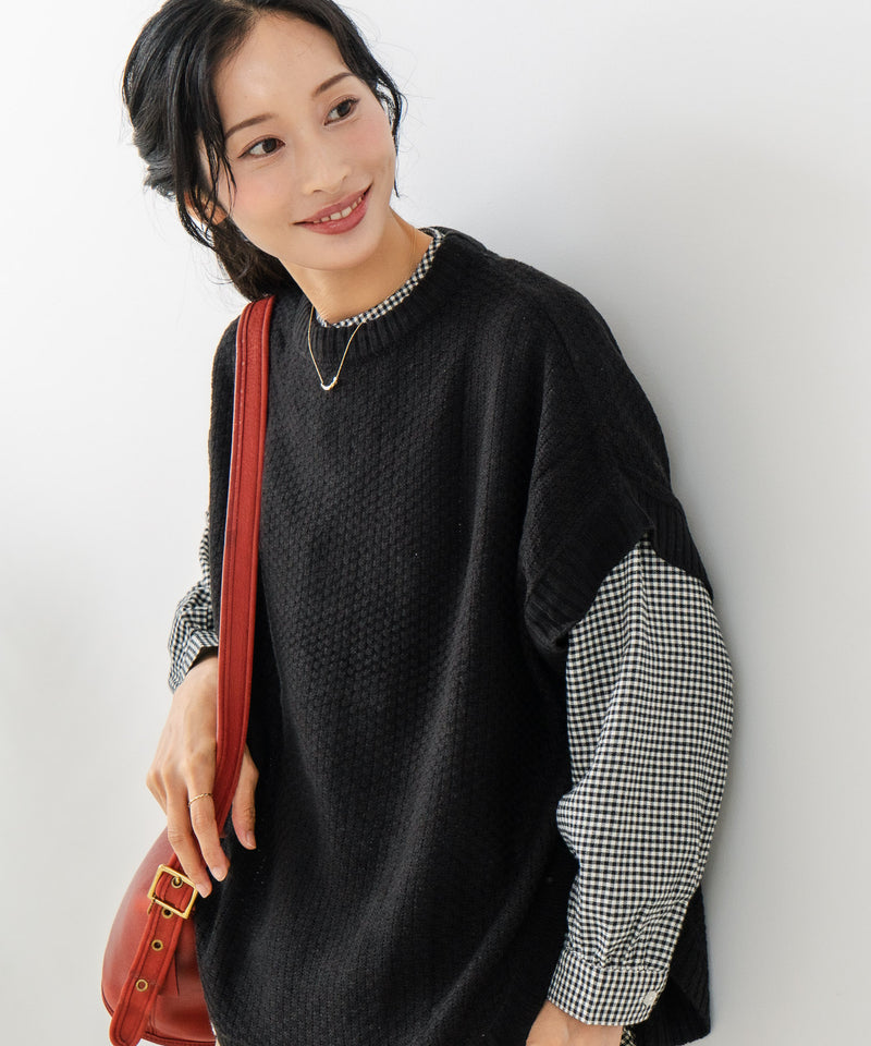 【C-FORT POINT/フォートポイント】ニットベスト＋ブラウスアンサンブル2