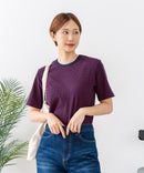 【C-FORTPOINT/フォートポイント】【細見え スタイルアップ効果】細ボーダー ジャガードリブTシャツ 着痩せ きれいめ オフィス 通勤 大人カジュアル フレンチシック