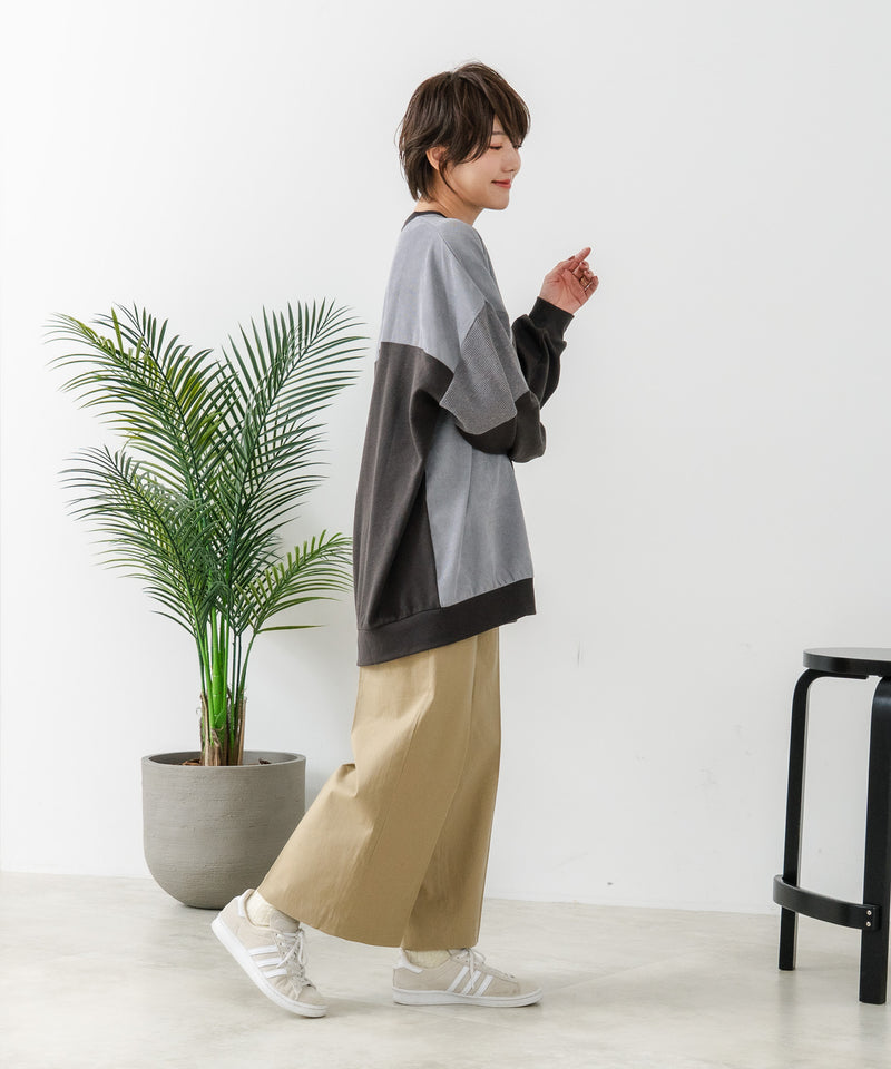 【C-FORT POINT/フォートポイント】コーデュロイ ワッフル 切り替え チュニック