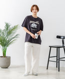 【C-FORT POINT/フォートポイント】【ゆったりルーズシルエット】フレンチブルドッグ×カレッジ風ロゴTシャツ フレブル 犬好き 古着風 ヴィンテージ風 おしゃれ 可愛い