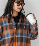 【BEVERLY HILLS POLO CLUB/ビバリーヒルズポロクラブ】オーバーサイズ ロゴ ワンポイント刺繍 シャギーチェックシャツ/フランネルシャツ/レディース メンズ