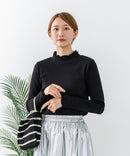 【C-FORTPOINT/フォートポイント】【すっきりとした縦ラインで細見えを叶える】リブハイネックロンT カットソー レイヤード風 メロウ始末 華やか フェミニン