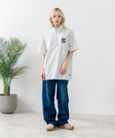 【SAVIER/サビアー】×【ZERO STAIN/ゼロステイン】【NYロゴ立体刺繍】コラボ ハーフジップ Tシャツ オーバーサイズ 汗染み防止 ストリート・スケーター