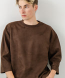 【BLUE STANDARD/ブルースタンダード】スエードライク オーバーサイズ7分袖Tシャツ 春服 ❘ジーンズメイト公式オンラインショップ