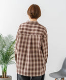 【C-FORT POINT/フォートポイント】【長めの丈感で腰回りカバー】ベーシックチェックシャツ レギュラーカラー ゆったりシルエット チェック柄 長袖 定番 カジュアル