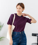 【C-FORTPOINT/フォートポイント】【細見え スタイルアップ効果】細ボーダー ジャガードリブTシャツ 着痩せ きれいめ オフィス 通勤 大人カジュアル フレンチシック