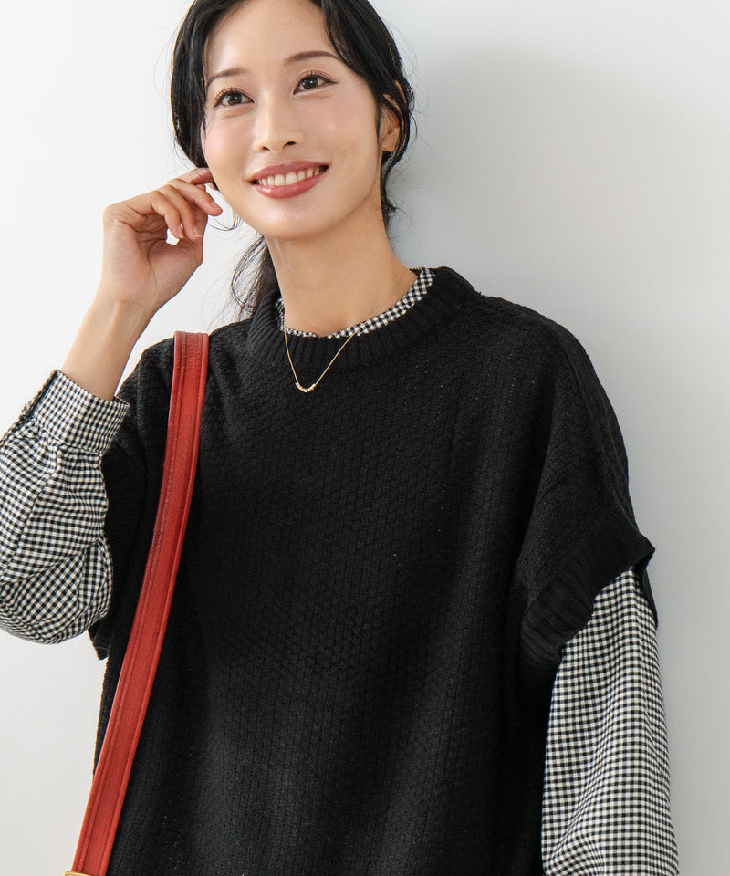 【C-FORT POINT/フォートポイント】ニットベスト＋ブラウスアンサンブル2