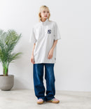 【SAVIER/サビアー】×【ZERO STAIN/ゼロステイン】【NYロゴ立体刺繍】コラボ ハーフジップ Tシャツ オーバーサイズ 汗染み防止 ストリート・スケーター