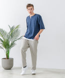 快適！スーパーストレッチイージーパンツ イージーケア 接触冷感 前開き ウエストゴム UVカット【Blue Standard:ブルースタンダード】