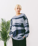 【ROUGH TRADE/ラフトレード】モヘアライク クルーネックマーブル柄ニット zo