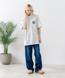 【SAVIER/サビアー】×【ZERO STAIN/ゼロステイン】【NYロゴ立体刺繍】コラボ ハーフジップ Tシャツ オーバーサイズ 汗染み防止 ストリート・スケーター