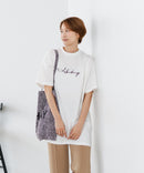 【C-FORTPOINT/フォートポイント】【動きやすいサイドスリット入り】フロントロゴ 刺繍チュニック ゆったりシルエット 体形カバー シンプル カジュアル