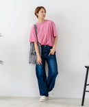 【C-FORTPOINT/フォートポイント】【ストレッチ性抜群の冷感素材を使用】後ろタック入り 5分袖Tシャツ 立体感 美シルエット ラウンドヘム 接触冷感 涼しい 体形カバー