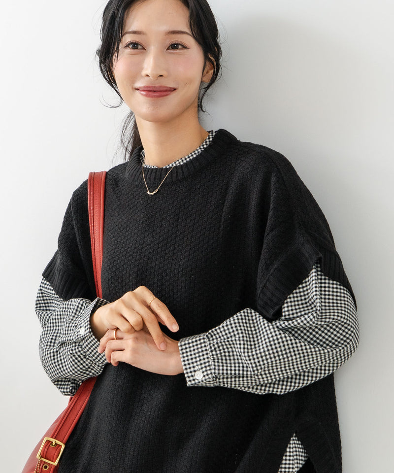 【C-FORT POINT/フォートポイント】ニットベスト＋ブラウスアンサンブル2