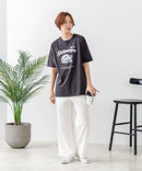 【C-FORT POINT/フォートポイント】【ゆったりルーズシルエット】フレンチブルドッグ×カレッジ風ロゴTシャツ フレブル 犬好き 古着風 ヴィンテージ風 おしゃれ 可愛い