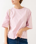【HANES/ヘインズ】【ヘビーウェイト（肉厚）のコットン100％生地】1P BEEFY-T for HER クルーネックTシャツ 半袖 無地 シンプル タフ すっきり見え ボクシーシルエット タグレス仕様 ピンク ❘ジーンズメイト公式オンラインショップ