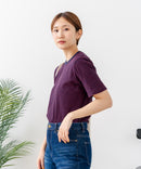 【C-FORTPOINT/フォートポイント】【細見え スタイルアップ効果】細ボーダー ジャガードリブTシャツ 着痩せ きれいめ オフィス 通勤 大人カジュアル フレンチシック