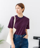 【C-FORTPOINT/フォートポイント】【細見え スタイルアップ効果】細ボーダー ジャガードリブTシャツ 着痩せ きれいめ オフィス 通勤 大人カジュアル フレンチシック