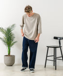 【BLUE STANDARD/ブルースタンダード】スエードライク オーバーサイズ7分袖Tシャツ 春服 ❘ジーンズメイト公式オンラインショップ