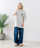 【SAVIER/サビアー】×【ZERO STAIN/ゼロステイン】【NYロゴ立体刺繍】コラボ ハーフジップ Tシャツ オーバーサイズ 汗染み防止 ストリート・スケーター