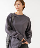 【HANES/ヘインズ】【ヘビーウェイト（肉厚）のコットン100％生地を使用】1P BEEFY-T for HER ボリュームスリーブTシャツ 長袖 無地 シンプル タフ サイドスリット 華奢見え タグレス仕様 ブラック FREE ❘ジーンズメイト公式オンラインショップ