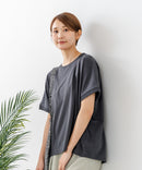 【C-FORTPOINT/フォートポイント】【涼しさと美シルエットを叶える 接触冷感機能付き】ドルマンスリーブ5分袖Tシャツ ひんやり涼しい 体型カバー 華奢見え ゆったり