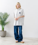 【SAVIER/サビアー】×【ZERO STAIN/ゼロステイン】【NYロゴ立体刺繍】コラボ ハーフジップ Tシャツ オーバーサイズ 汗染み防止 ストリート・スケーター