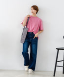 【C-FORTPOINT/フォートポイント】【ストレッチ性抜群の冷感素材を使用】後ろタック入り 5分袖Tシャツ 立体感 美シルエット ラウンドヘム 接触冷感 涼しい 体形カバー