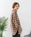 【C-FORT POINT/フォートポイント】【長めの丈感で腰回りカバー】ベーシックチェックシャツ レギュラーカラー ゆったりシルエット チェック柄 長袖 定番 カジュアル