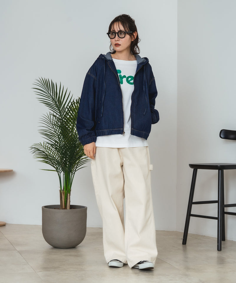 C-FORT POINT/フォートポイント】フード付き デニムジャケット デニム