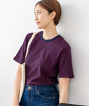 【C-FORTPOINT/フォートポイント】【細見え スタイルアップ効果】細ボーダー ジャガードリブTシャツ 着痩せ きれいめ オフィス 通勤 大人カジュアル フレンチシック