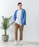 フレンチリネンミックス カーディガン 吸水速乾 麻混　クールビズ【Blue Standard:ブルースタンダード】