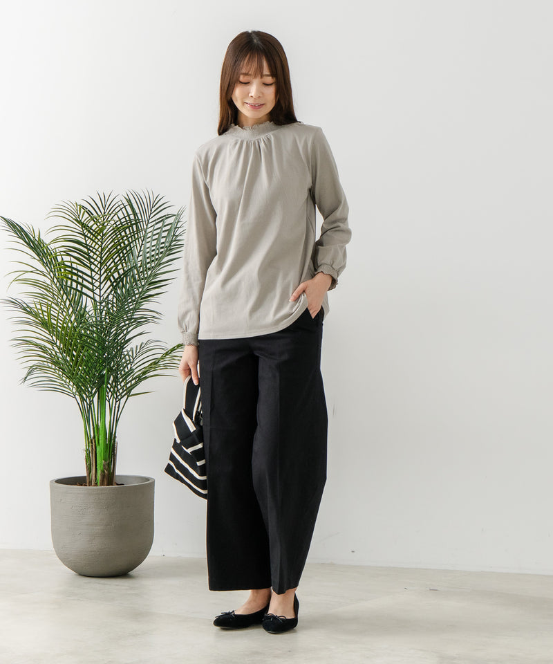 【FORT POINT/フォートポイント】シャーリング ハイネック トップス