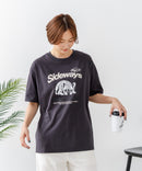【C-FORT POINT/フォートポイント】【ゆったりルーズシルエット】フレンチブルドッグ×カレッジ風ロゴTシャツ フレブル 犬好き 古着風 ヴィンテージ風 おしゃれ 可愛い