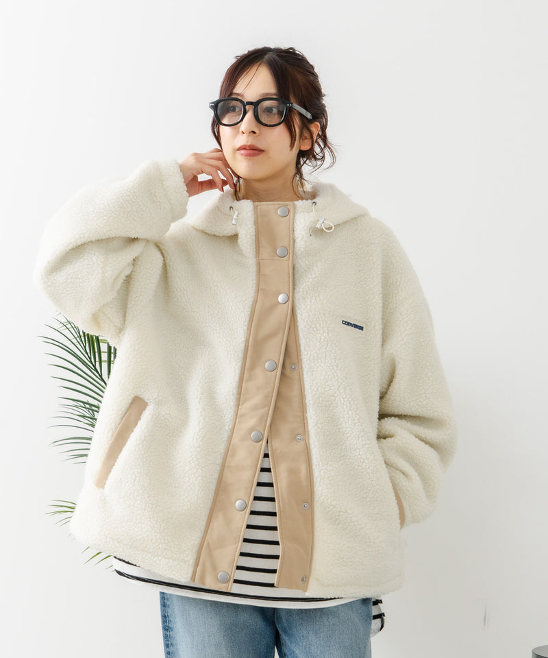 【CONVERSE/コンバース】ボア 切り替え フードジャケット