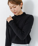 【C-FORTPOINT/フォートポイント】【すっきりとした縦ラインで細見えを叶える】リブハイネックロンT カットソー レイヤード風 メロウ始末 華やか フェミニン