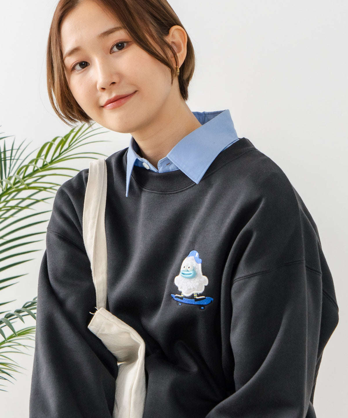 C-FORT POINT/フォートポイント】オバケスケボー 刺繍トレーナー