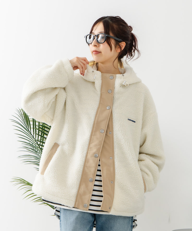 【CONVERSE/コンバース】ボア 切り替え フードジャケット