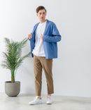 フレンチリネンミックス カーディガン 吸水速乾 麻混　クールビズ【Blue Standard:ブルースタンダード】