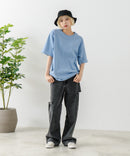 USAコットン ワッペンロゴ刺繍 無地 クルーネック半袖Tシャツ レディース メンズ【DISCUS/ディスカス】