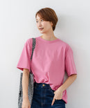 【C-FORTPOINT/フォートポイント】【ストレッチ性抜群の冷感素材を使用】後ろタック入り 5分袖Tシャツ 立体感 美シルエット ラウンドヘム 接触冷感 涼しい 体形カバー