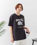 【C-FORT POINT/フォートポイント】【ゆったりルーズシルエット】フレンチブルドッグ×カレッジ風ロゴTシャツ フレブル 犬好き 古着風 ヴィンテージ風 おしゃれ 可愛い