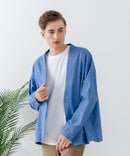 フレンチリネンミックス カーディガン 吸水速乾 麻混　クールビズ【Blue Standard:ブルースタンダード】