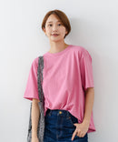 【C-FORTPOINT/フォートポイント】【ストレッチ性抜群の冷感素材を使用】後ろタック入り 5分袖Tシャツ 立体感 美シルエット ラウンドヘム 接触冷感 涼しい 体形カバー