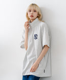 【SAVIER/サビアー】×【ZERO STAIN/ゼロステイン】【NYロゴ立体刺繍】コラボ ハーフジップ Tシャツ オーバーサイズ 汗染み防止 ストリート・スケーター