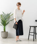 【C-FORT POINT/フォートポイント】涼感 とろみ素材 レーヨン麻混 スキッパーブラウス きれいめ オフィス 通勤 大人カジュアル お出かけ ナチュラル ❘ジーンズメイト公式オンラインショップ