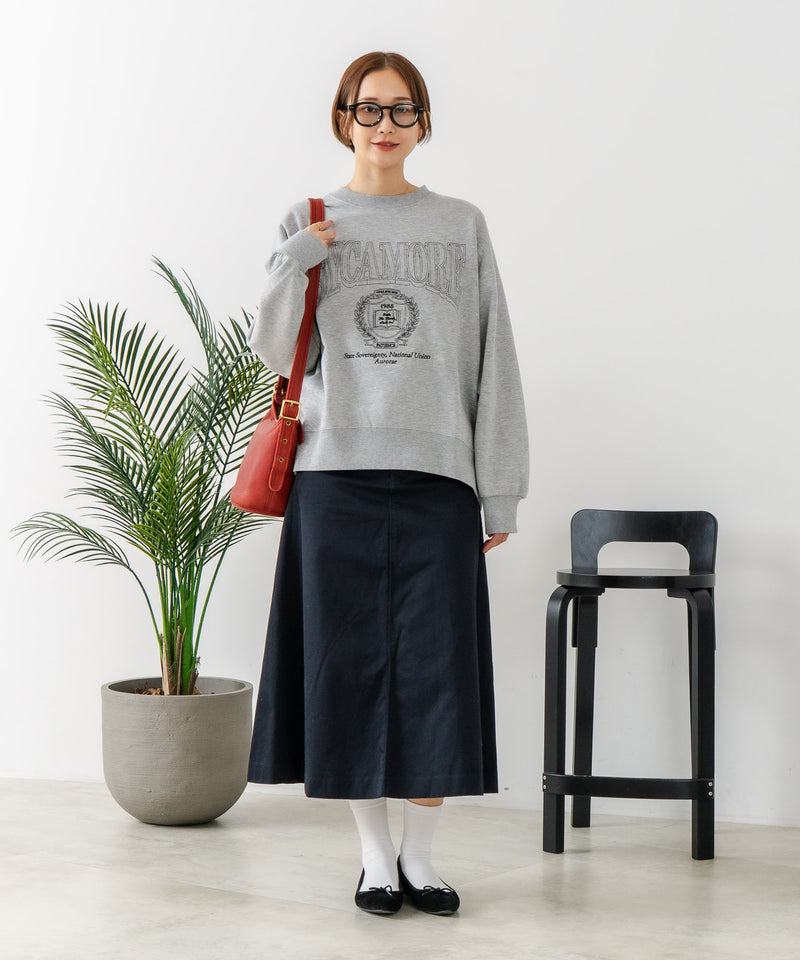 【C-FORT POINT/フォートポイント】カレッジロゴ ステッチ刺繍トレーナー