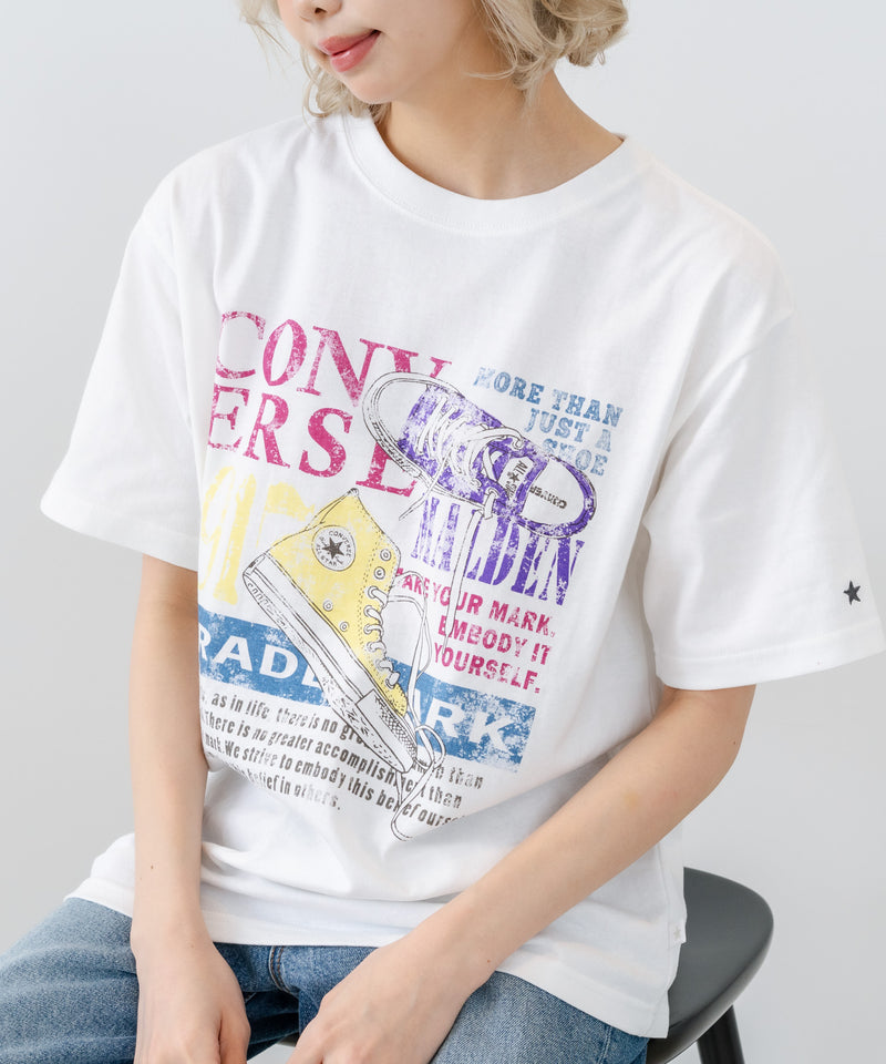CONVERSE/コンバース】天竺 シューズグラフィックTシャツ
